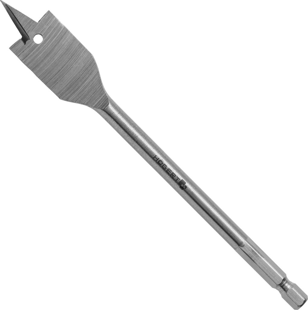 HÖGERT TECHNIK Flachfräsbohrer Holz 34 x 152 mm - Schlangenbohrer mit Zentrierspitze - Sechskantschaft - für Holz, Spanplatten, MDF & Holzwerkst...