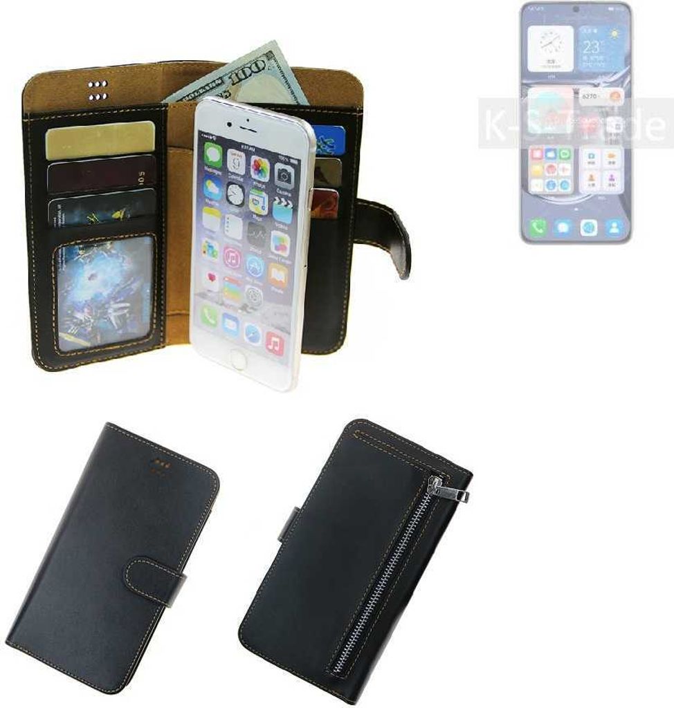 K-S-Trade Schutz Hülle kompatibel mit Huawei P50 Klapphülle Case Phone cover Slim Handytasche Handy Hülle schwarz aus Kunstleder (1 Stk)