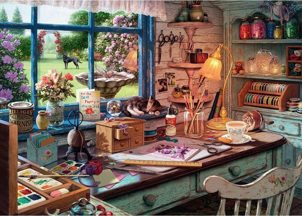 RAVENSBURGER Puzzle My Refuge No.1: Bastelwerkstatt 1000 Teile