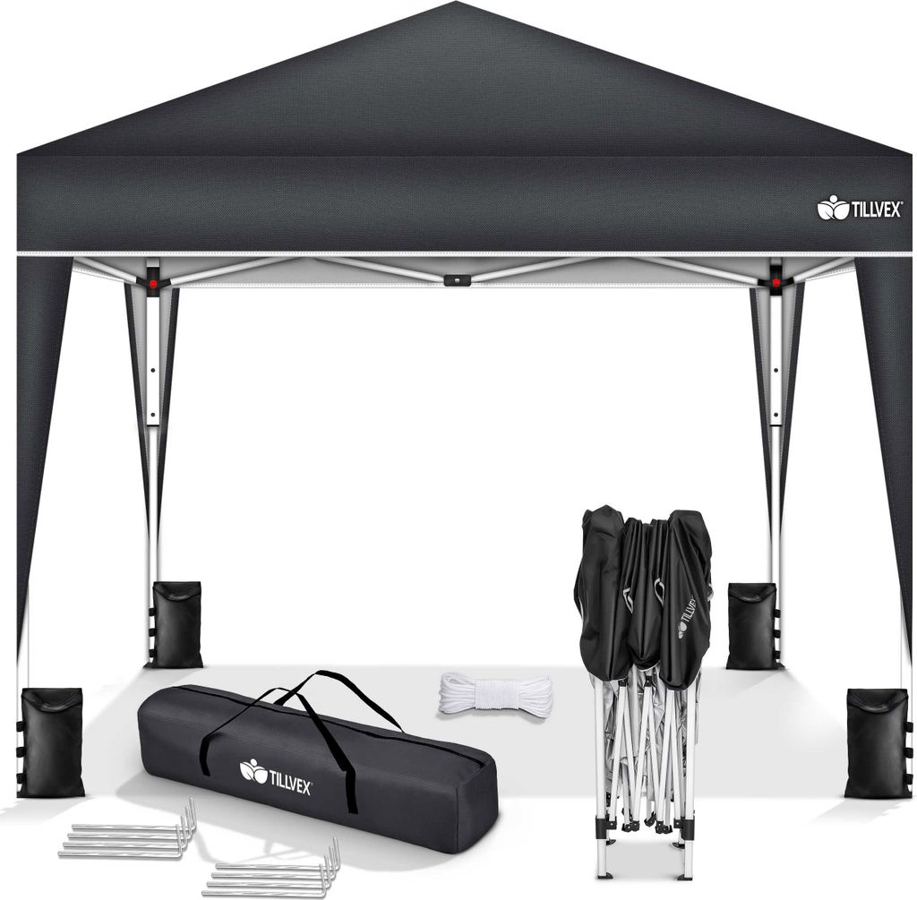 tillvex Pavillon 3x3m Anthracite étanche | Pop-Up Pliable Image du produit 