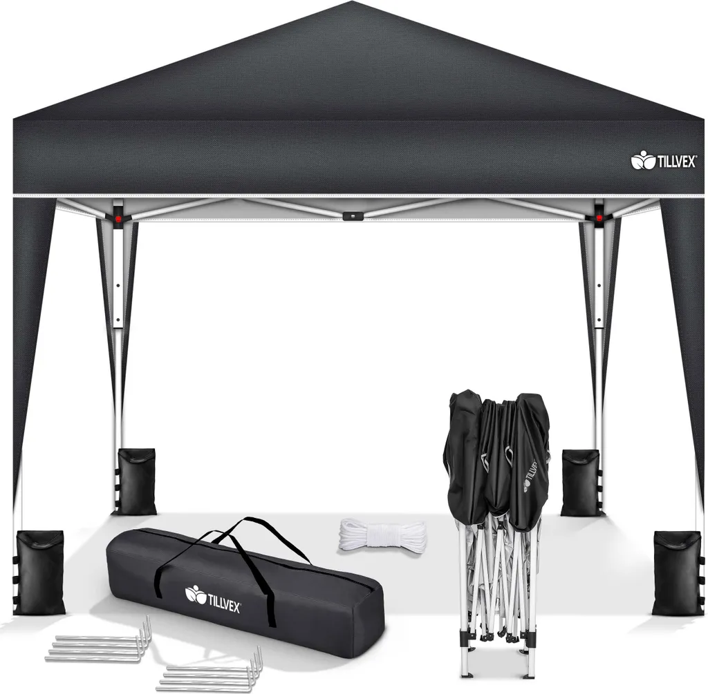 Scheda Tecnica Gazebo Tillvex 3x3m Antracite Impermeabile Pop-Up