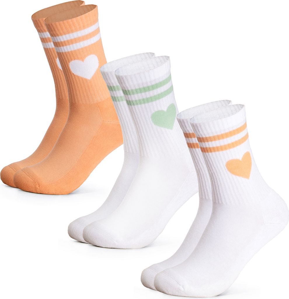 Occulto Damen Herz Tennis Socken 3er Pack (Modell: Venus)