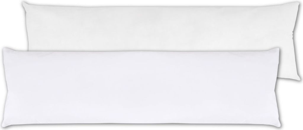 Seitenschläfer Kissenhülle, Hülle für Ihr Füllkissen oder Seitenschläferkissen inkl. Füllkissen (ca. 40x140cm / Weiß)