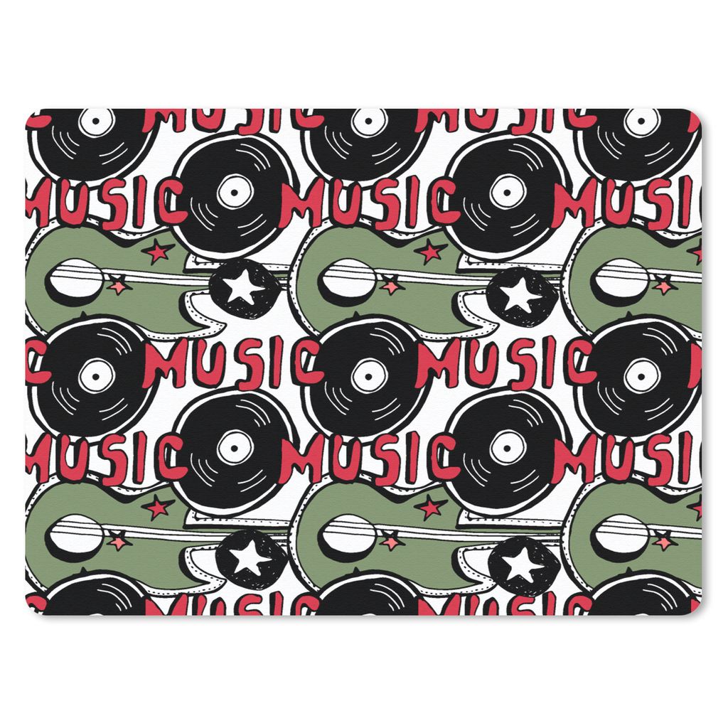 MuchoWow Mauspad Mousepad Muster - Musik - Vinyl 40x30 cm - Mousepads - Maus Mat - Pad - Mausunterlage - Anti Rutsch