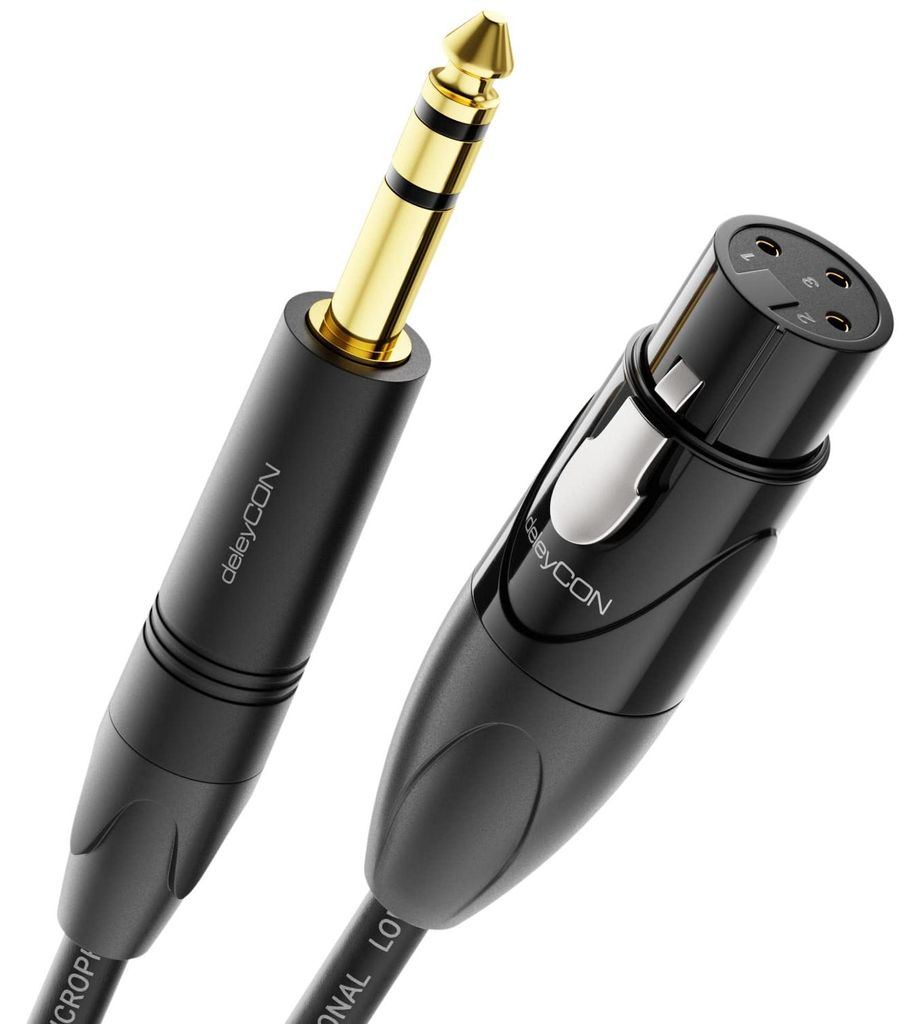 deleyCON 3,0m XLR auf 6,35mm Klinke Stereo Mikrofonkabel Produktbild 