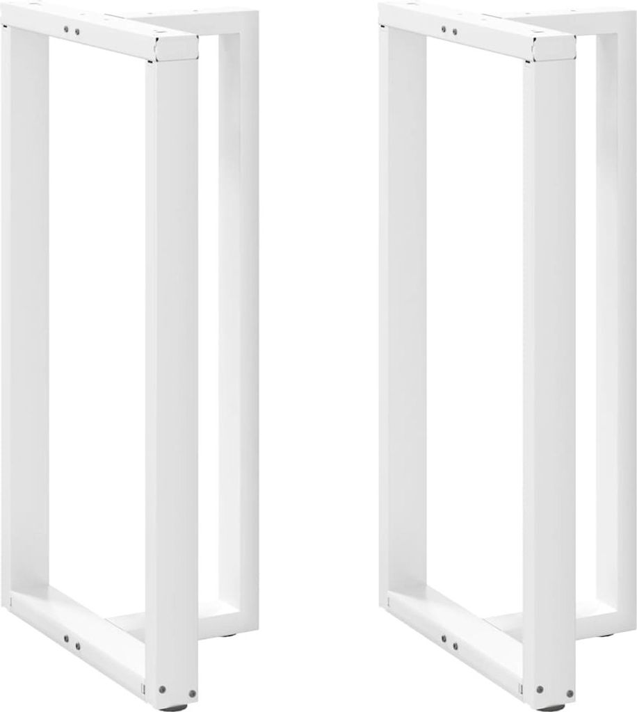 Bartischbeine T-Form 2 Stk. Weiß 60x35x(110-111) cm Stahl
