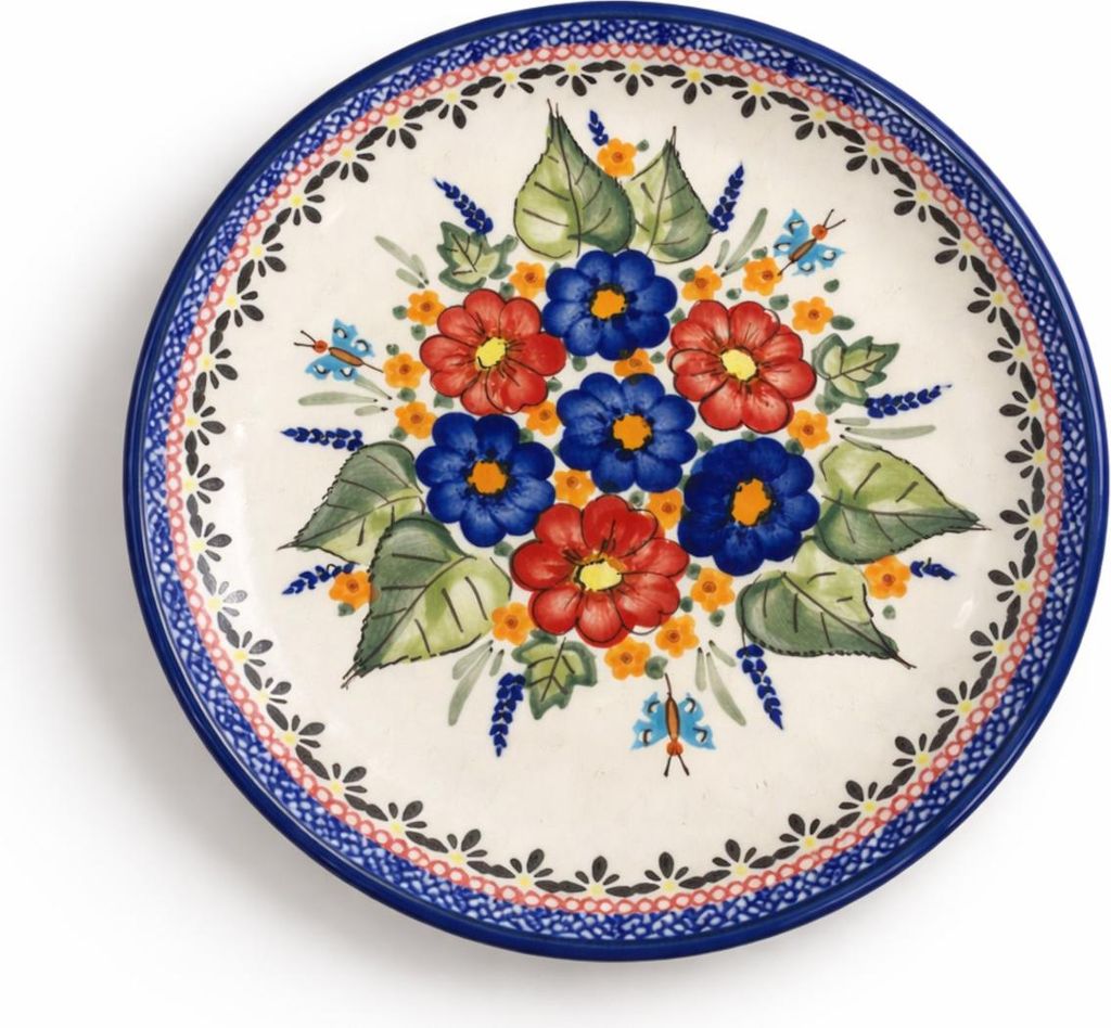 Bunzlauer Keramik Teller Ø19,5 cm – flacher Frühstücksteller, Essteller, Speiseteller, Kuchenteller im Nachbildung ART-149