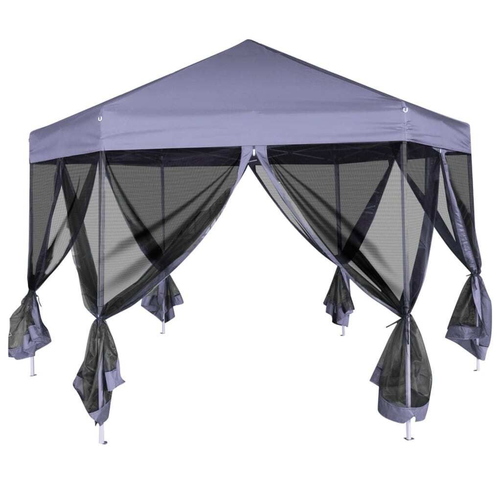 "im Sonderangebot" Hexagonal Pop-Up Zelt mit 6 Seitenwänden Dunkelblau 3,6x3,1 m DEMöbel 4148237
