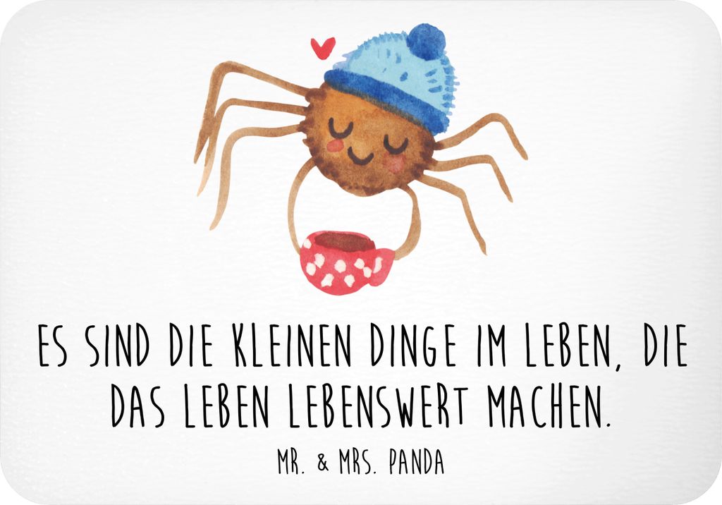 Mr. & Mrs. Panda Kühlschrankmagnet Spinne Agathe Kaffee - Weiß - Geschenk, Morgen, Notizhalter, tafelmagnet, Lebensweisheiten, wandmagnet, Weiser...