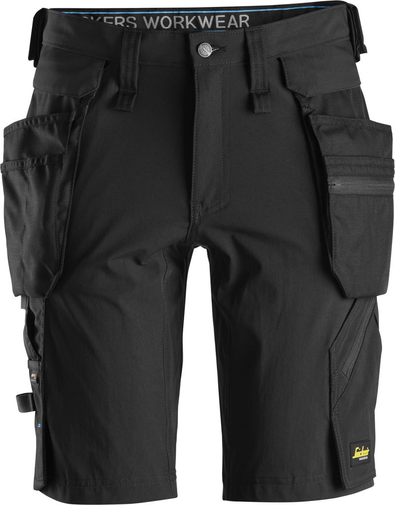 Snickers LiteWork Arbeitsshorts abnehmbare Holstertaschen Schwarz-54