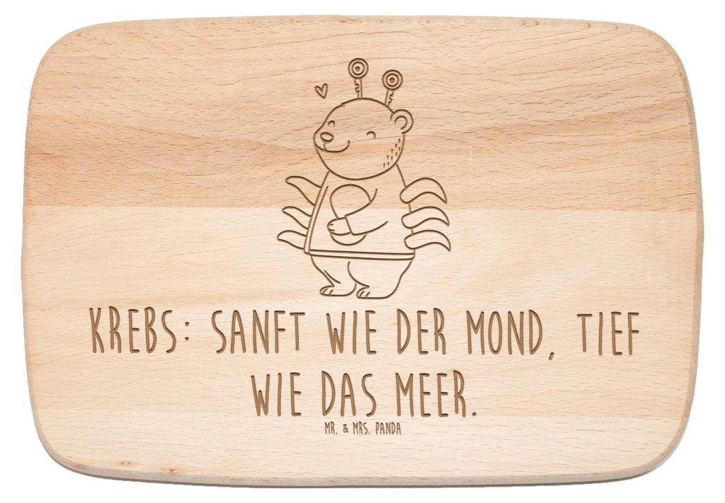 Mr. & Mrs. Panda Holz Servierbrett Krebs Astrologie - Transparent - Geschenk, Sternzeichen, vesperbrett, Frühstücksbrett, Holzbrett, Frühstücks...