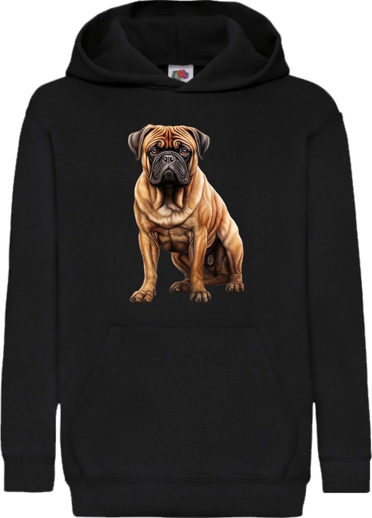 Kinder Kapuzenpullover Dogs Breeds Bullmastiff Dog Breed 006, 5-6 Jahr - 116 / Schwarz