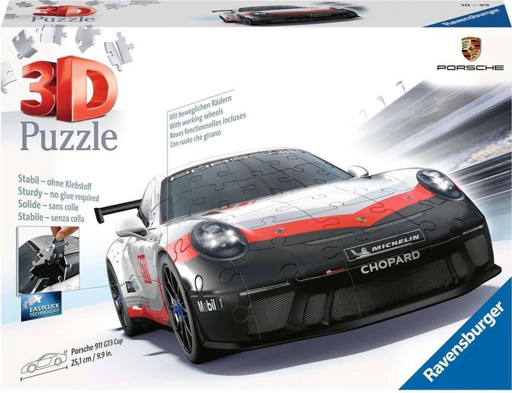 RAVENSBURGER 3D puzzle Porsche 911 GT3 Cup 108 dílků Obrázek produktu 