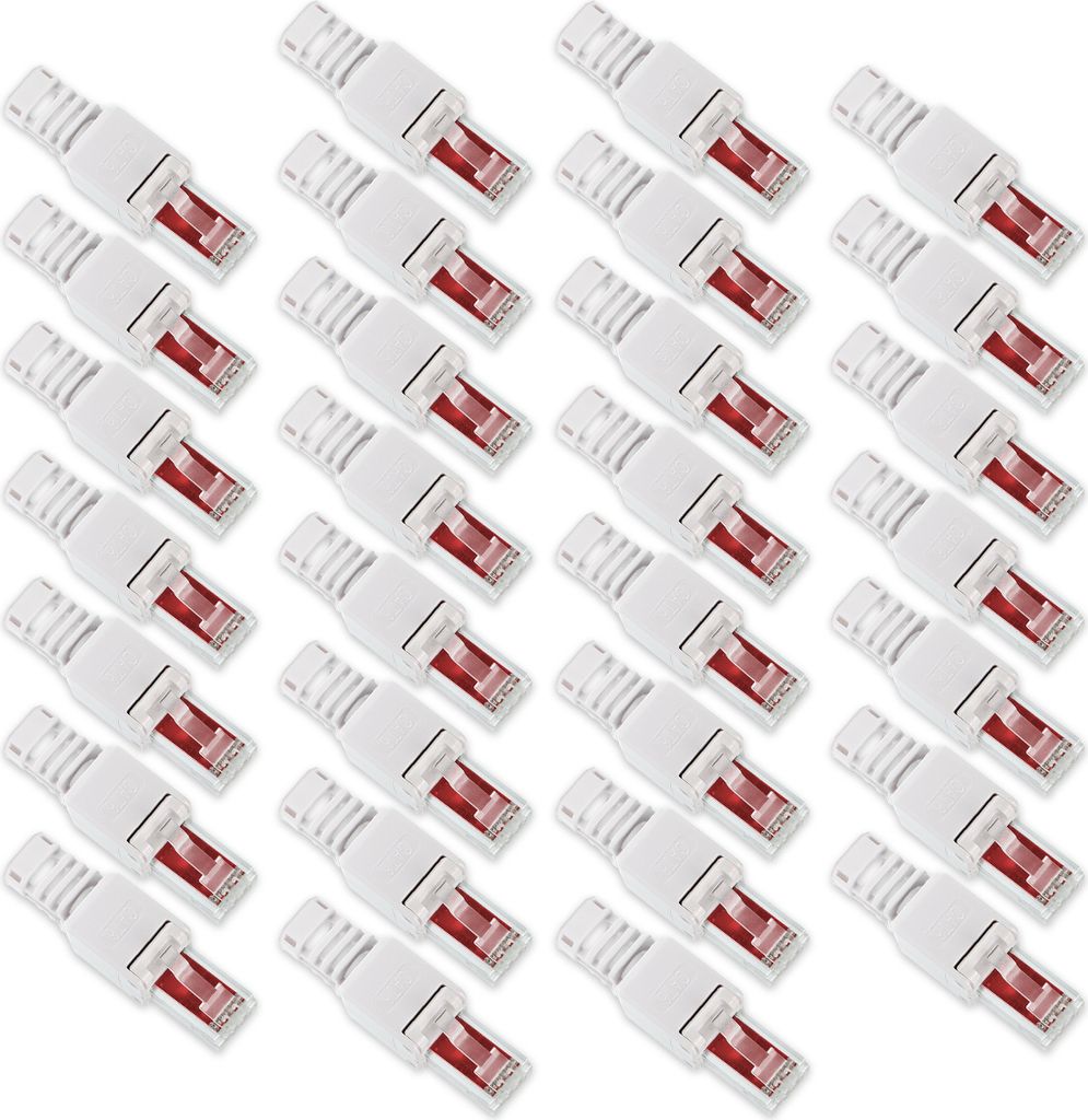 30x Netzwerk Stecker RJ45 Cat6 Cat7 Cat5 LAN Kabel werkzeuglos Netzwerkstecker