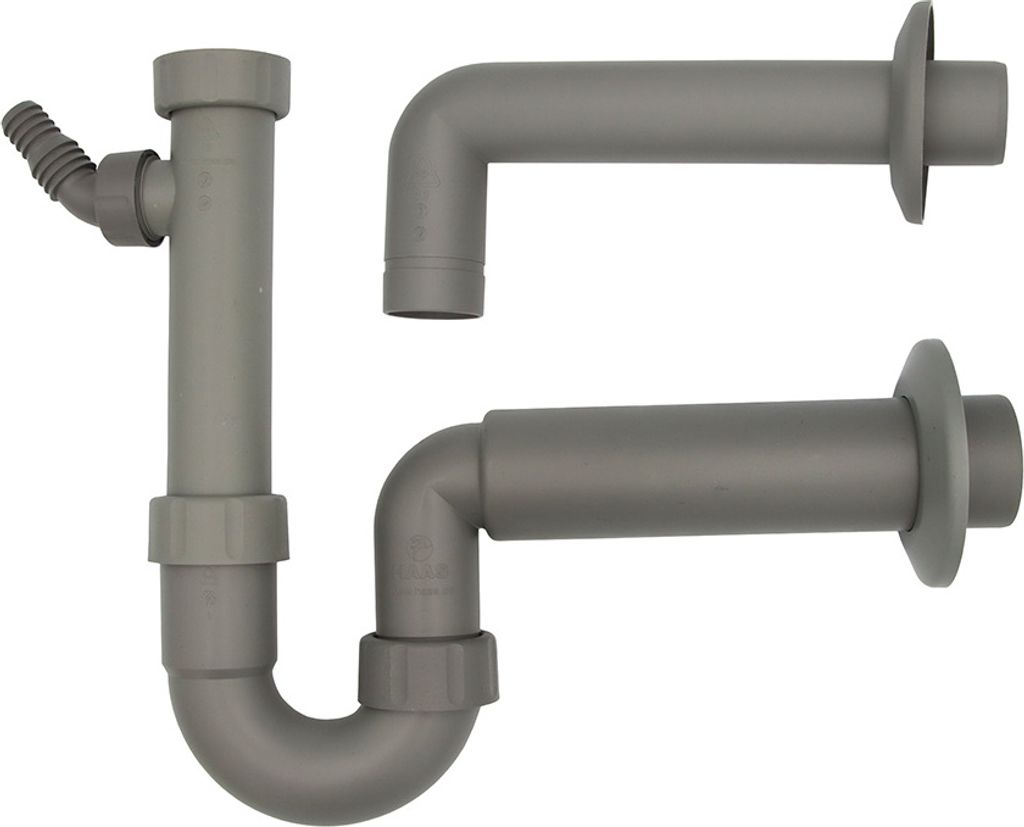 PP-Spülensiphon 11/2" Greta mit einem WS-Anschluss aus 100 % Recyclingmaterial