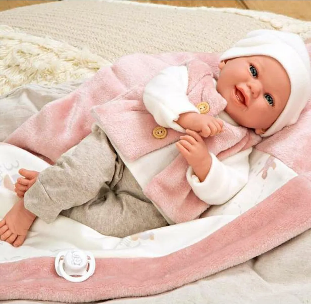 Poupée bébé Arias Elegance avec mécanisme sonore et ensemble blanc - 5