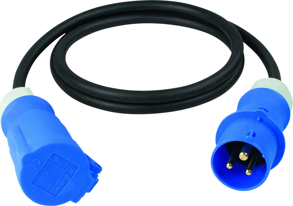 Rallonge CEE Étanche IP44 3G2.5 Robuste 1.5m pour Bornes de Camping