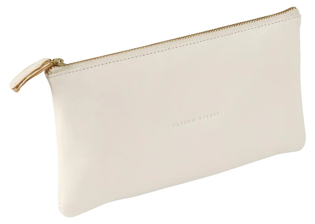 Trousse en cuir véritable blanc Flying S. Clairefontaine grand format