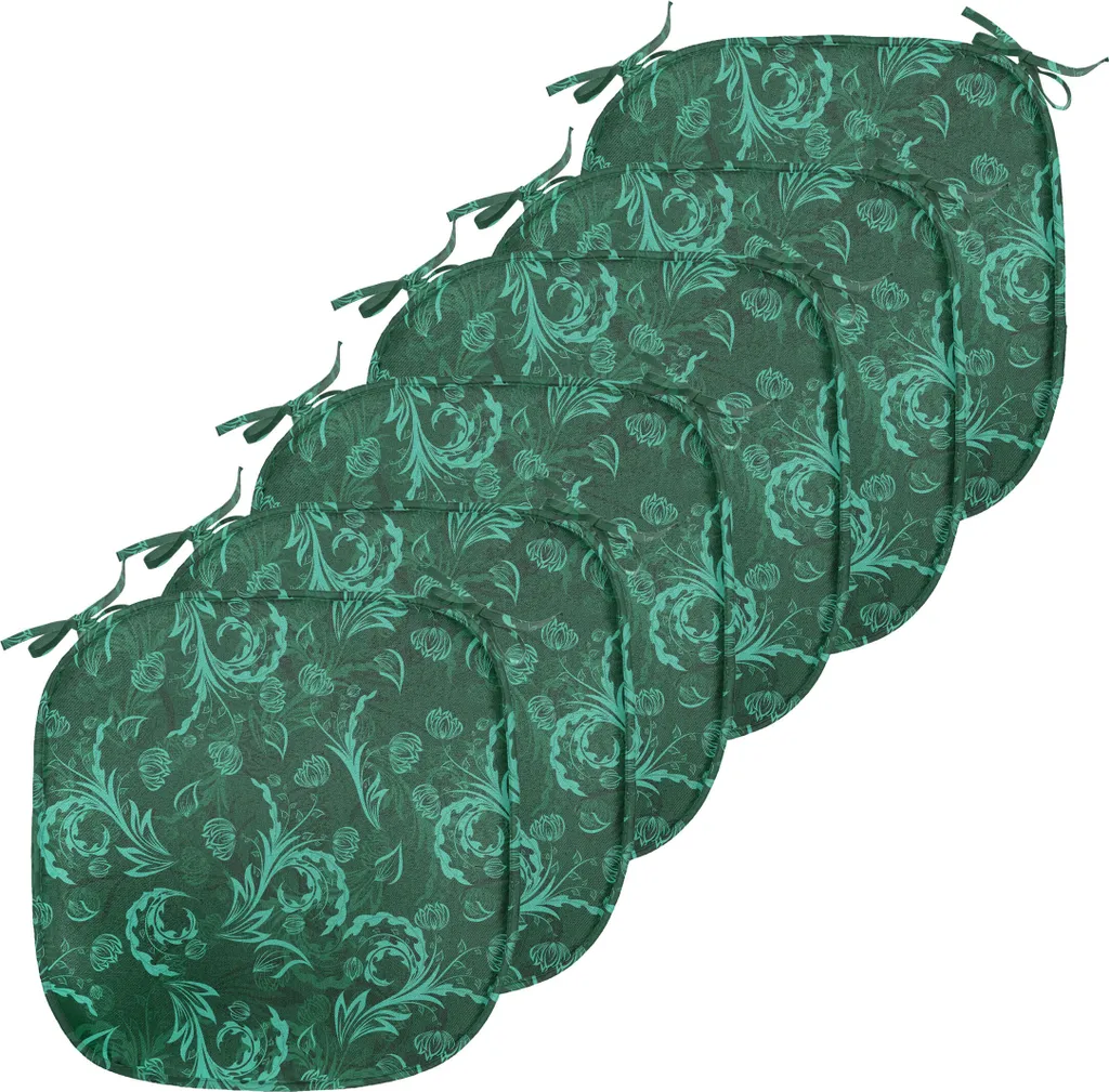 Galettes de Chaise Imperméables à Motifs Fleurs, Set de 6 Pièces