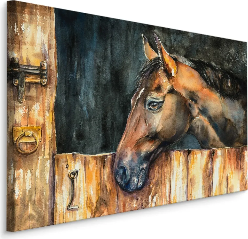 Favolosa Tela Immagini 120x80 cm XXL Stampa d'Arte Animali Cavallo Pittura Dipinto