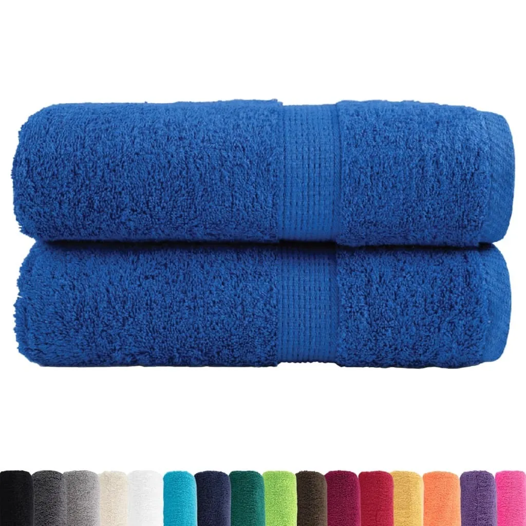 vidaXL Asciugamani Ospiti SOLUND 2 pz Blu 30x50 cm 600 g/m² Cotone Premium
