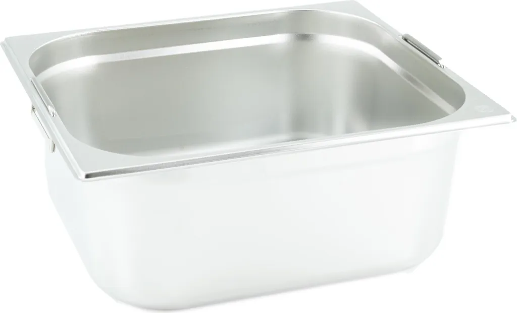 Vasca Gastronorm Inox GN 2/3 h150 GVK ECO con Maniglie Retrattili