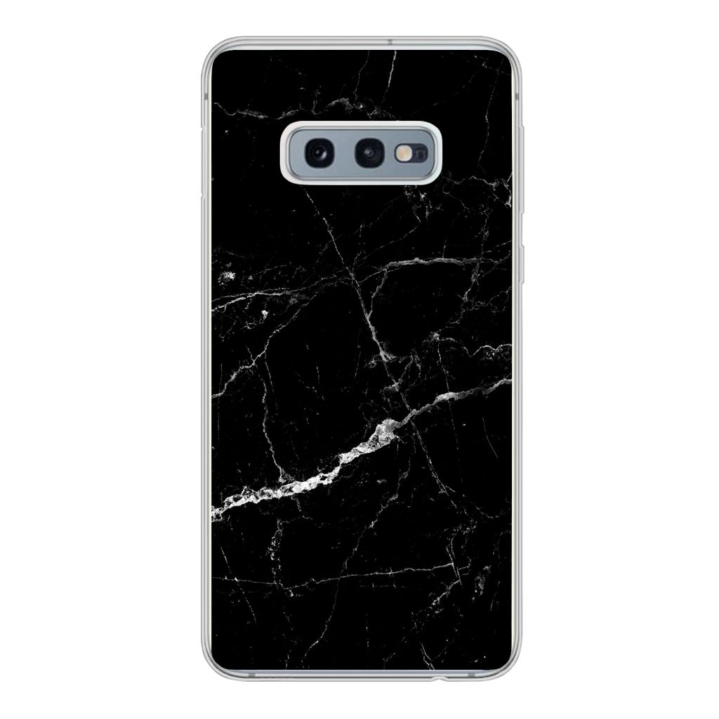 MuchoWow Handyhülle Schutzhülle Hülle für Samsung Galaxy S10e Marmor - Schwarz - Marmoroptik - Weiß - Luxus - Stein Silikon Softcase Handy H...