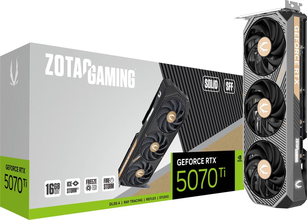 ZOTAC GeForce RTX 5070 Ti SOLID SFF, Grafikkarte, (DLSS 4, 3x