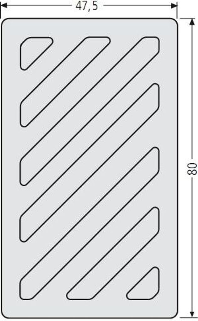 A diagram of a speaker grille with dimensions.