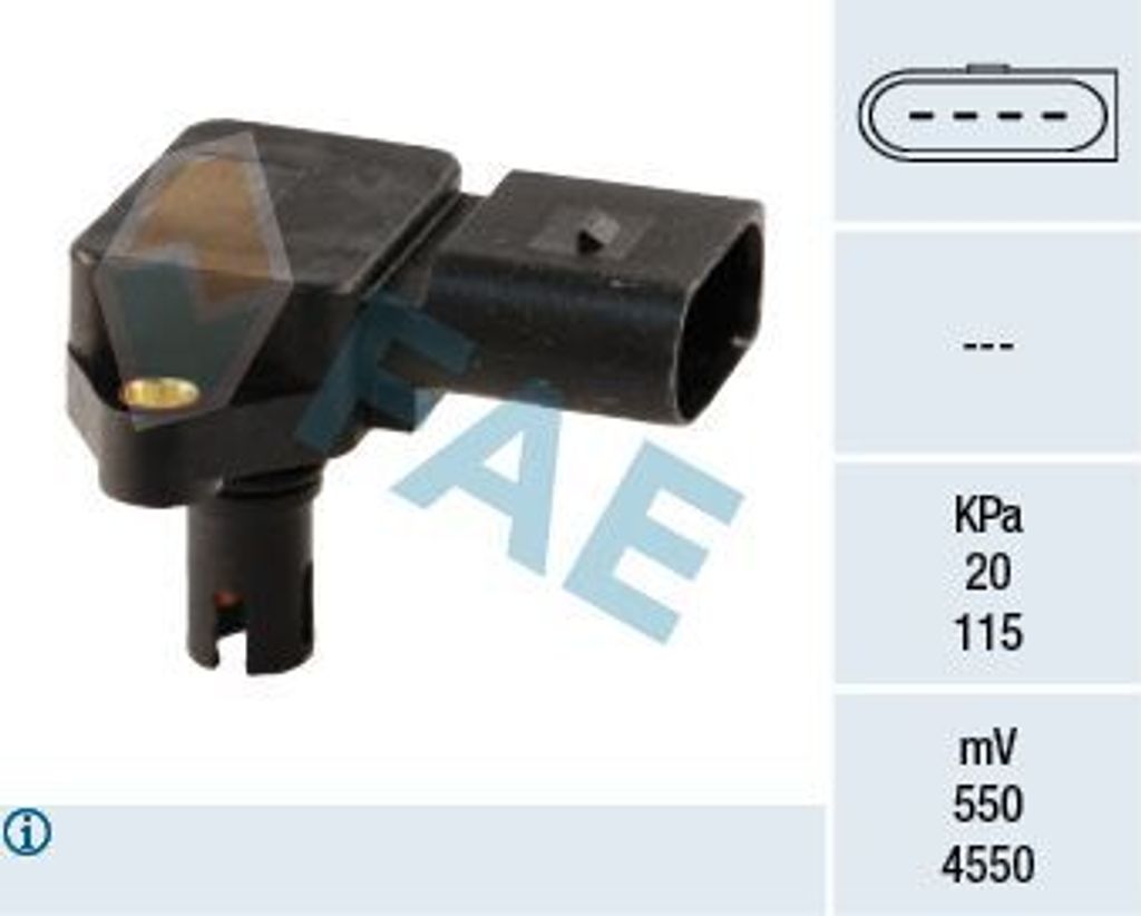 FAE 15038 Ladedrucksensor für VW Golf IV Schrägheck (1J1) Saugrohr