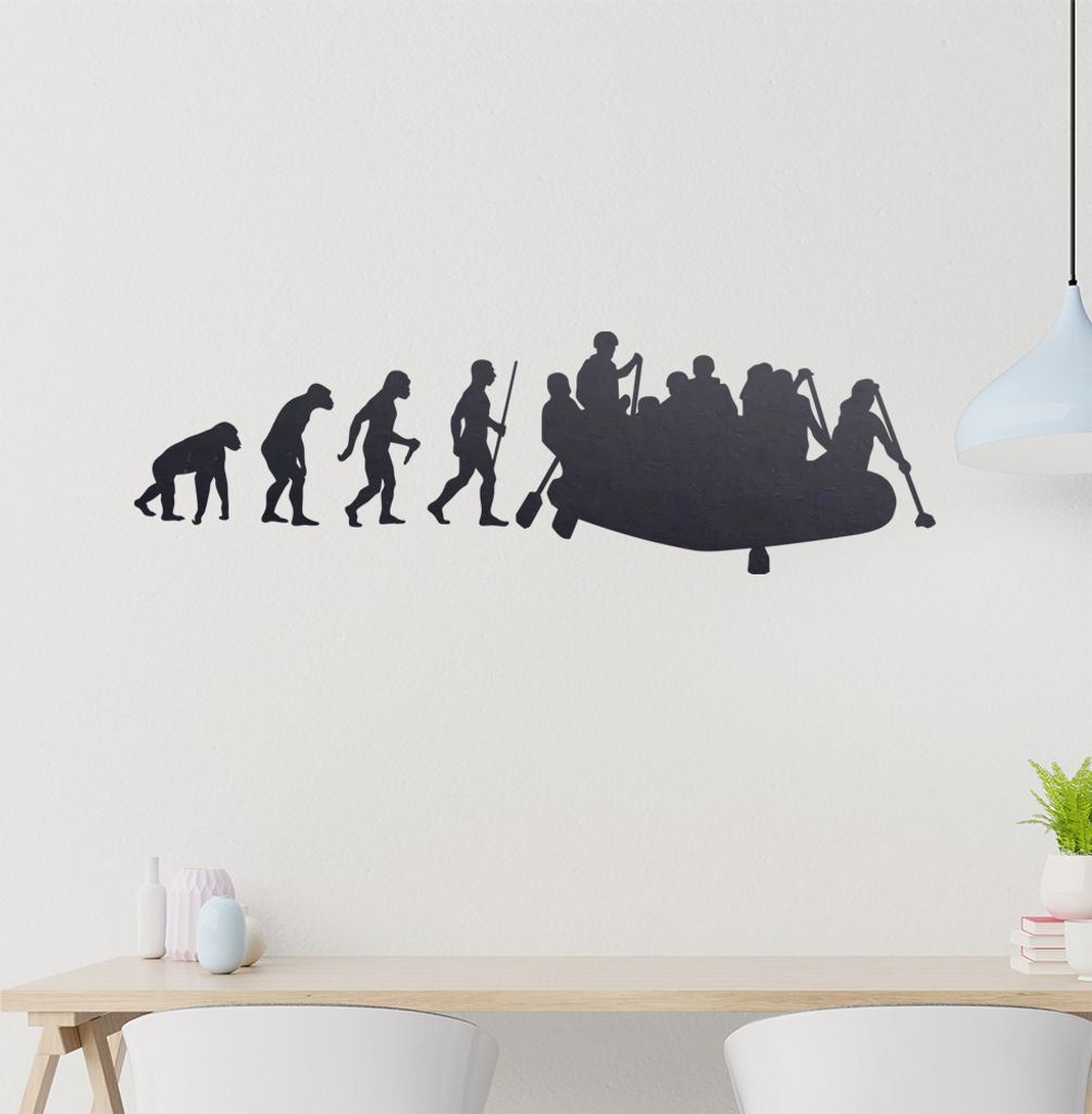 Rafting Tour Evolution Wandtattoo Wandaufkleber Wall Sticker - Dekoration, Küche, Wohnzimmer, Schlafzimmer, Badezimmer