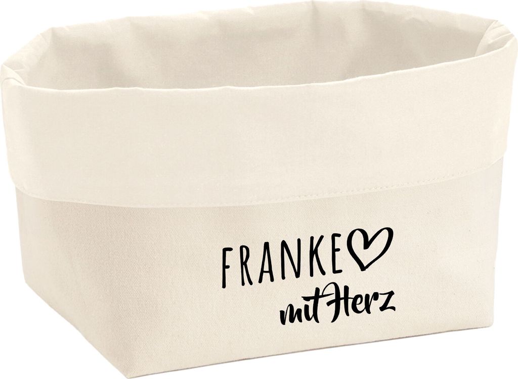Huuraa Organizer Franke mit Herz 8 Liter Large Canvas Baumwolle Utensilo Geschenkidee