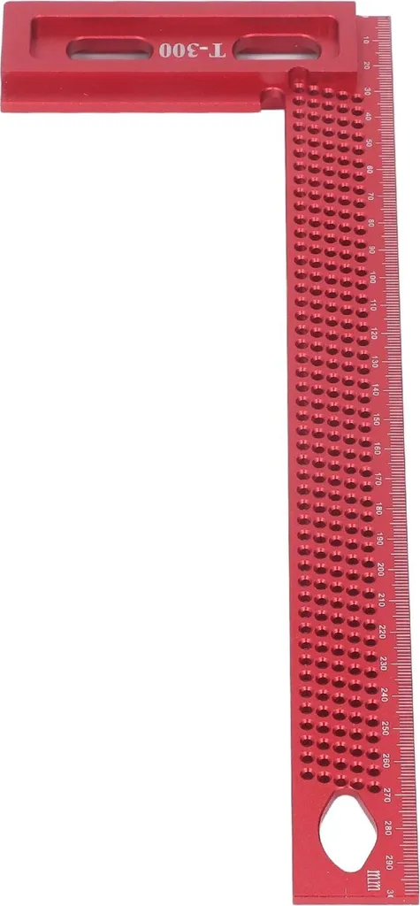 Équerre perforée légère en aluminium, règle d'angle rouge haute précision