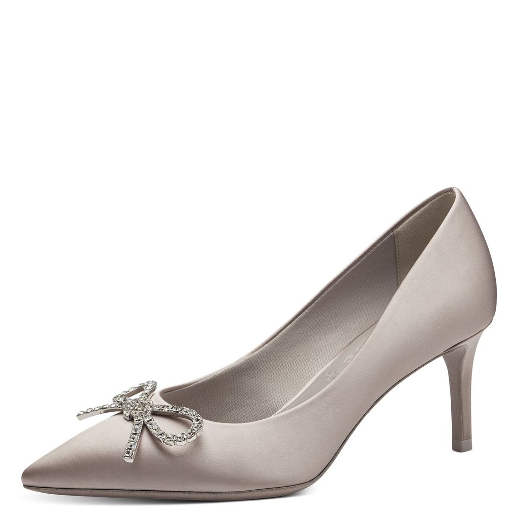 Tamaris Damen Pumps Stiletto Schleife-Glitzersteine 1-22400-41, Größe:38 EU, Farbe:Grau