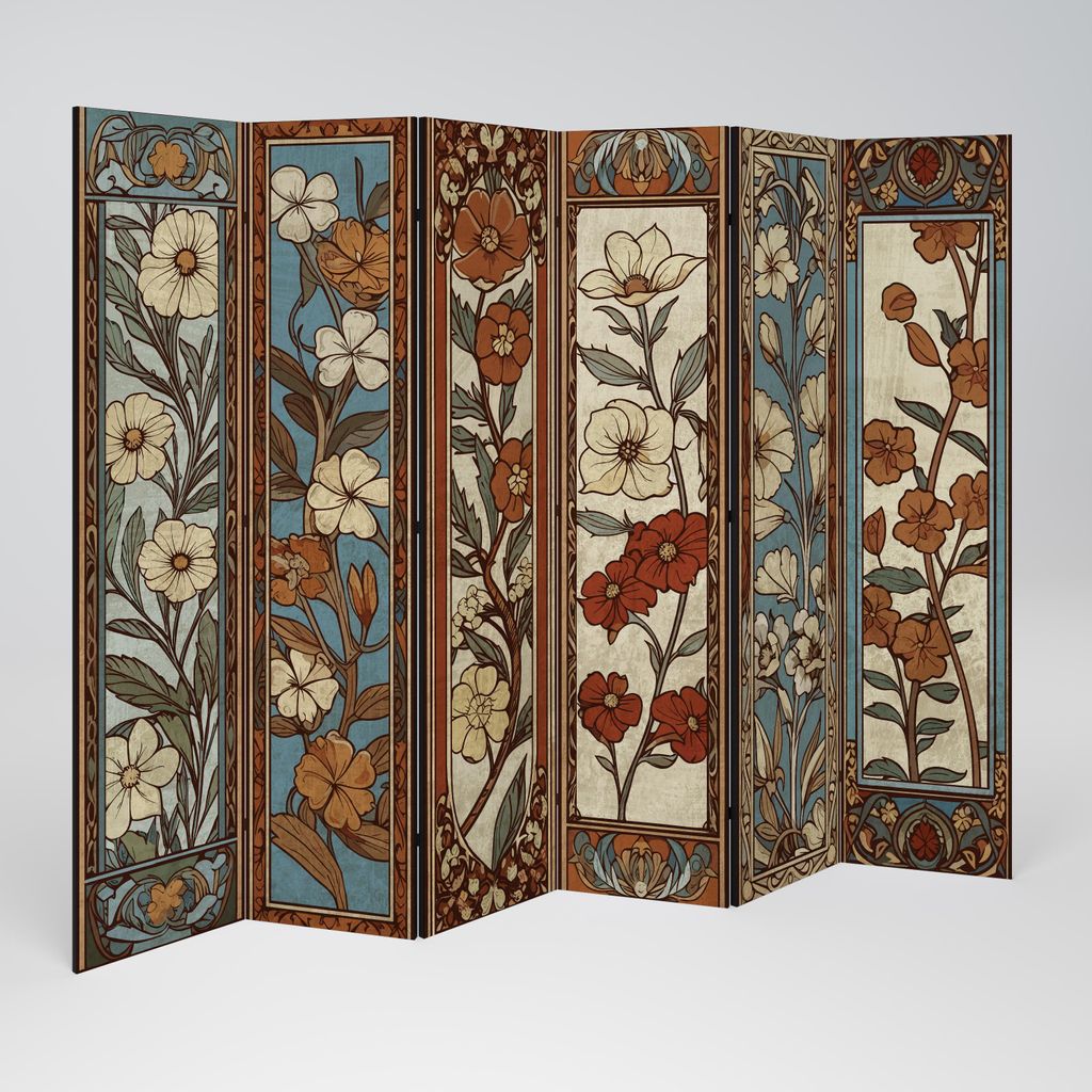 SpaceRebels Paravent Raumteiler - 6-teilig Raumtrenner, Druck 1-Seite - Raumtrenner - Trennwand Wohnung - Room Divider - Spanische Wand Deko Modern...