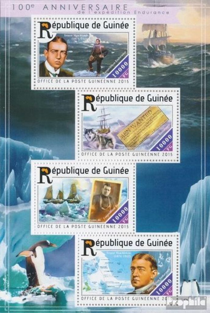 Briefmarken Guinea 2015 Mi 11103-11106 Kleinbogen (kompl. Ausgabe) postfrisch Ausdauer-Expedition