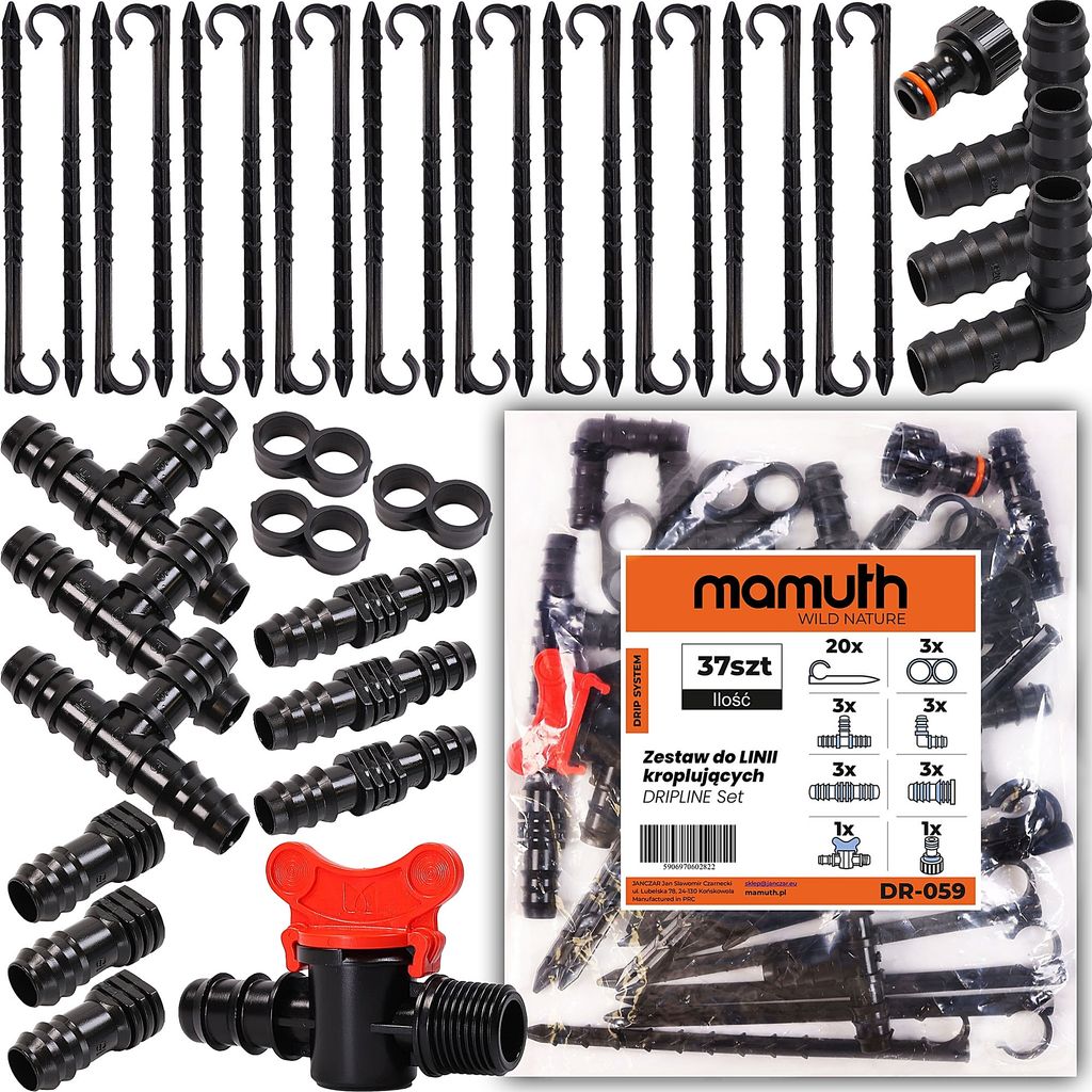 DRIPLINE SET 16mm 37x  Verbinder Tropfrohr Zubehör Produktbild 