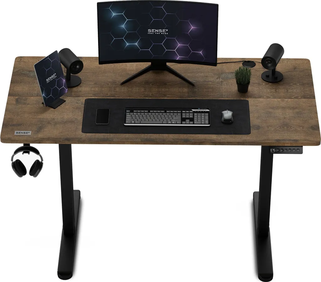 OYRREU Scrivania Nera 100cm con Supporto Monitor Rimovibile e 2