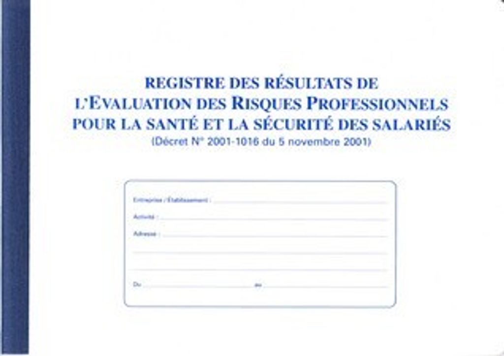 ELVE Registre "Evaluation des risques professionnels"