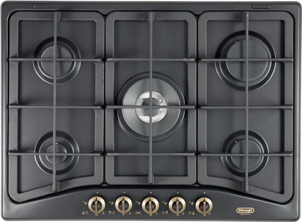 De'Longhi ANF 57 PRO Anthracite Table de cuisson gaz 5 brûleurs 75cm