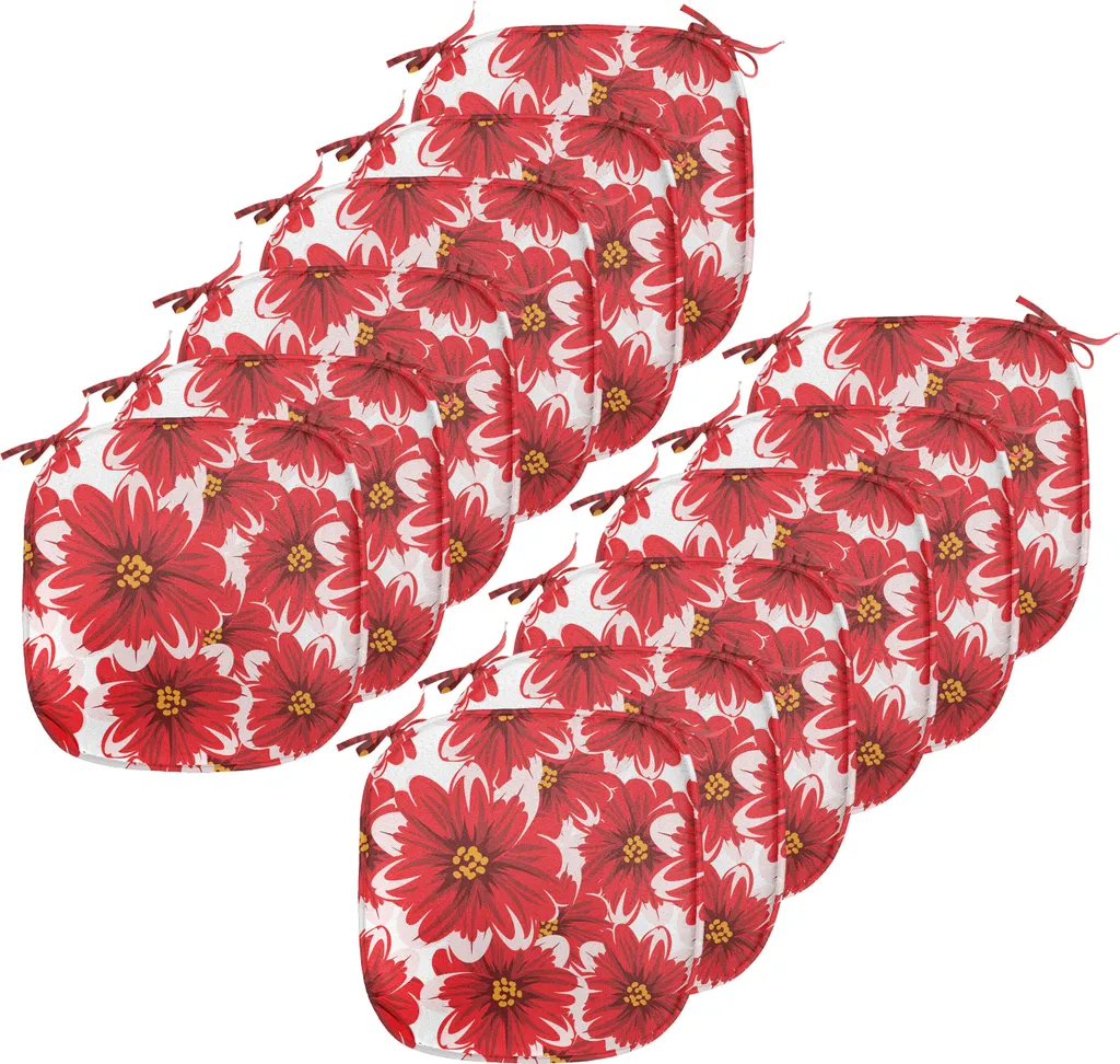 Set 12 Cuscini Sedie Cucina 40x40 ABAKUHAUS Rosa e Rosso Impermeabili