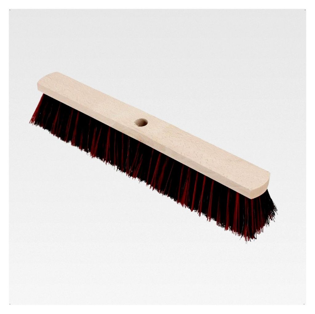 Saalbesen mit rot-schwarzen Arenga-Elaston-Faserborsten, Gesamtlänge 50 cm, ohne Stiel, geeignet für die Reinigung großer Flächen im Innen- und...