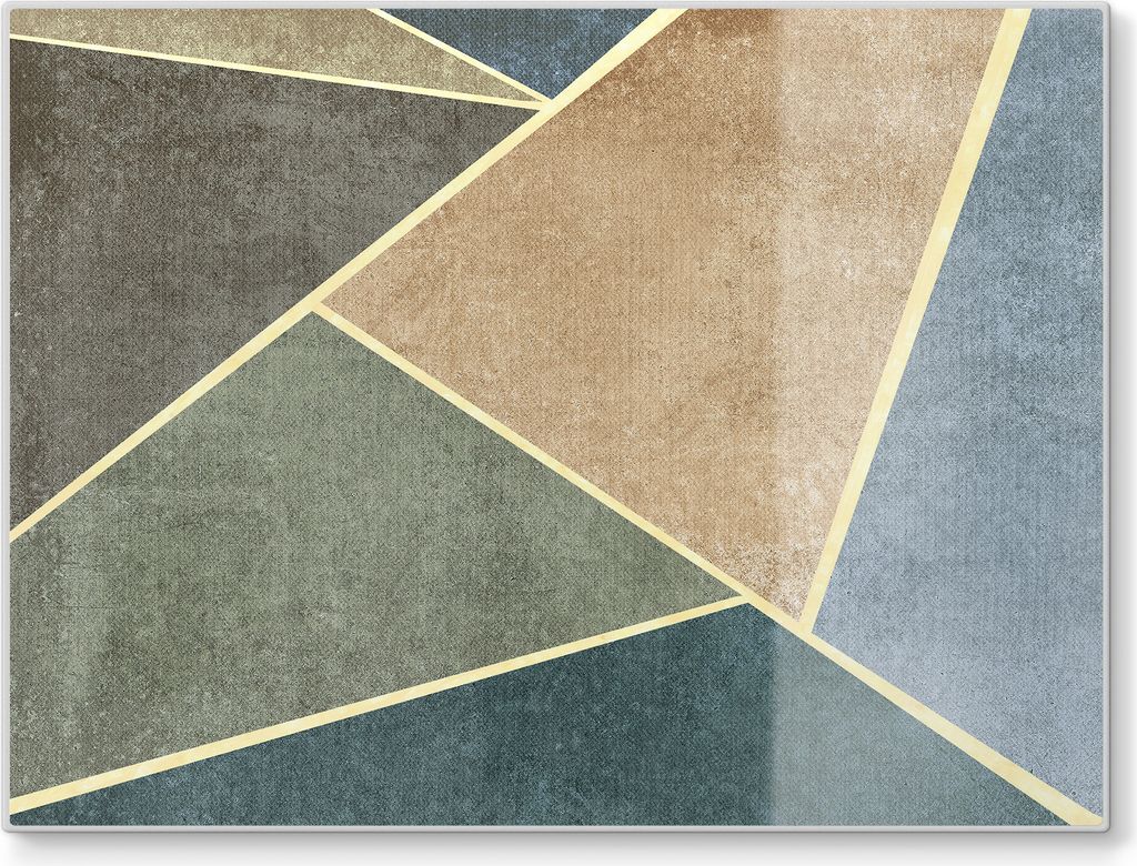 DEQORI Schneidebrett Glas 40x30 cm 'Mystisches Mosaik' Schneideplatte Servierplatte groß