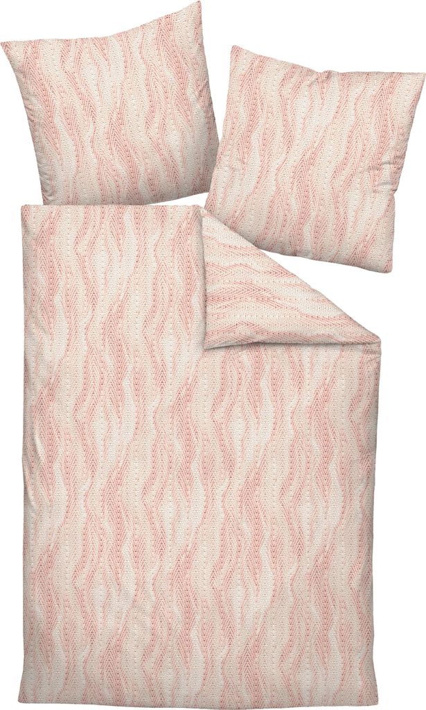 Janine Interlock-Jersey Bettwäsche 135X200,80x80 2 teilig Carmen S 55119-04-500 beige koralle