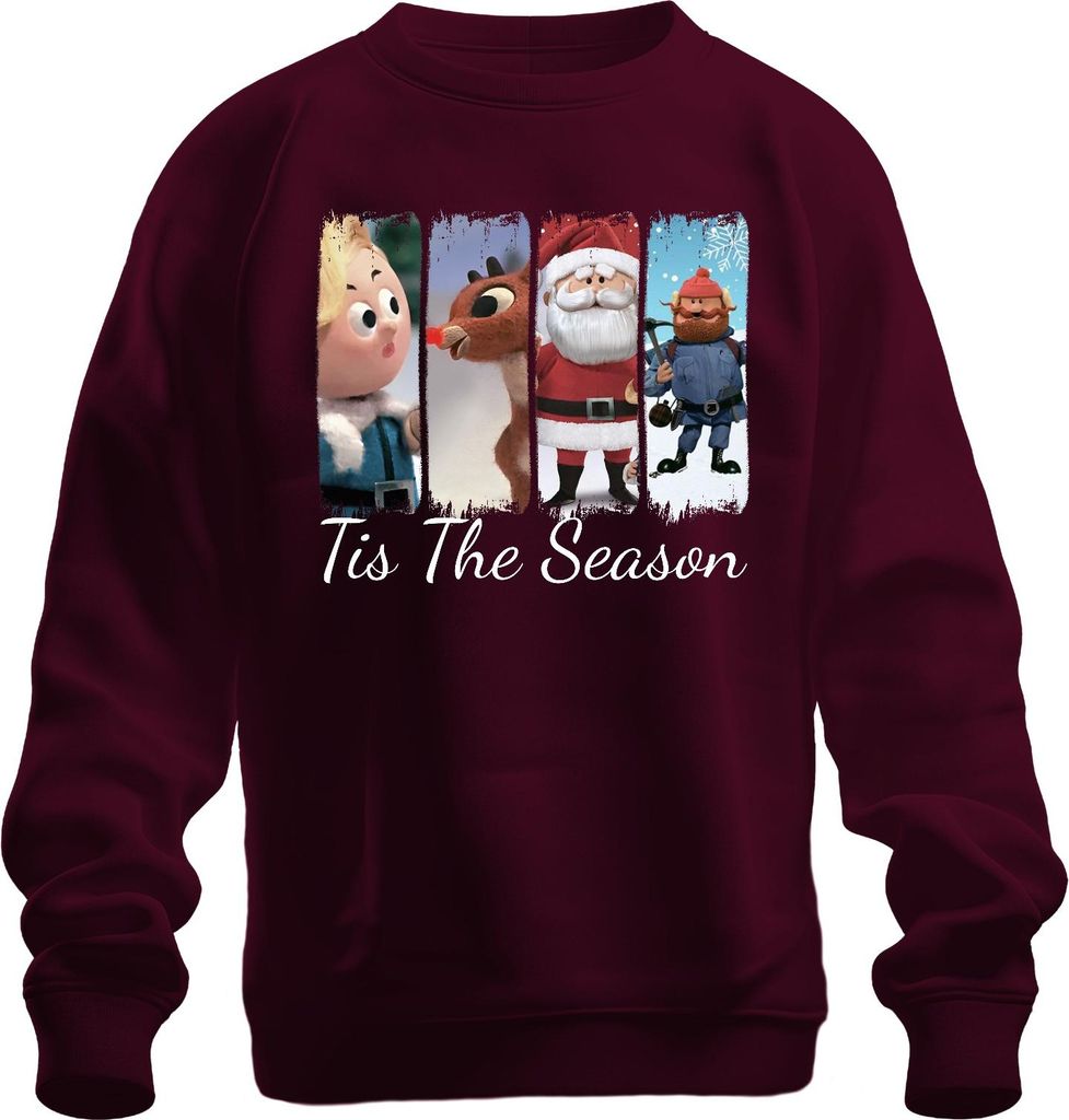 Rudolph Tis The Season Rentier Weihnachtsmann Yukon Cornelius Uni Sweatshirt Pullover, Burgundy, L