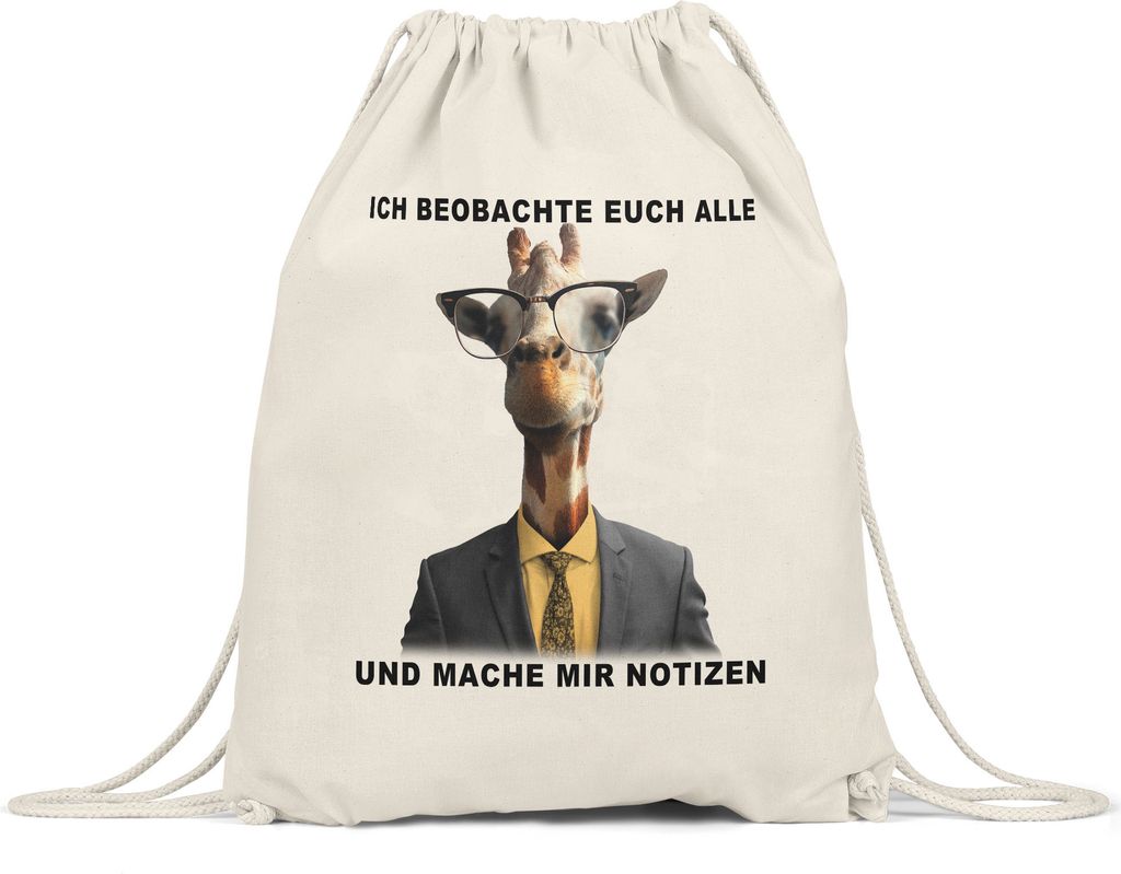 Ich Beobachte Alle Und Mache Notizen Beutel Büro-Beutel Beamter Behörde Lustig Humorvoll Giraffe