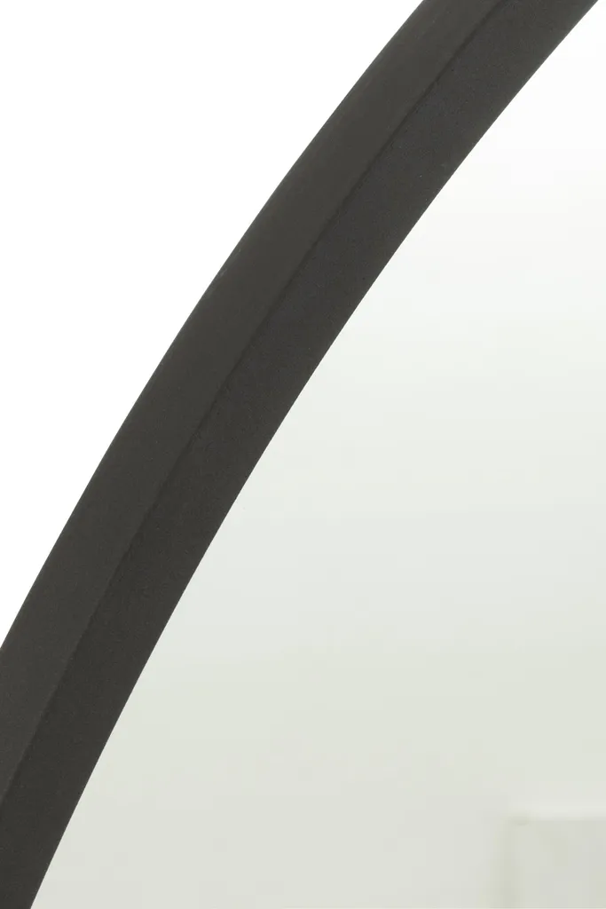 J-Line Miroir Rond Noir en Métal Mat Medium - Décoration Murale Chic