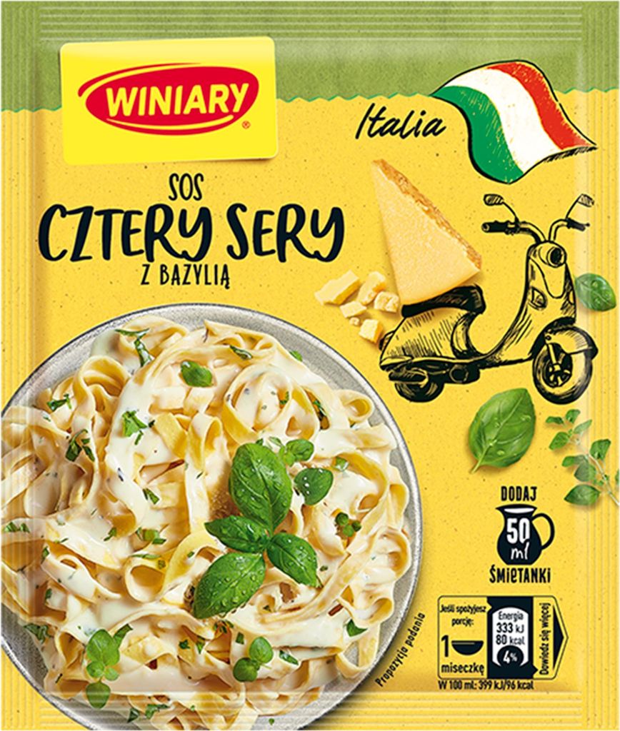 WINIARY Sosy do makaronu Italia cztery sery z bazylią 37g Zdjęcie produktu 