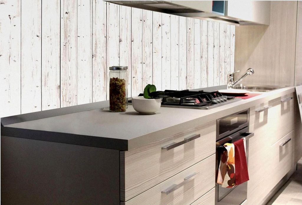 Selbstklebende Küchenrückwand Folie Alte Weiße 180 x 60 cm | Klebefolie - Dekofolie - Spritzschutz für die Küche | Hergestellt in der EU