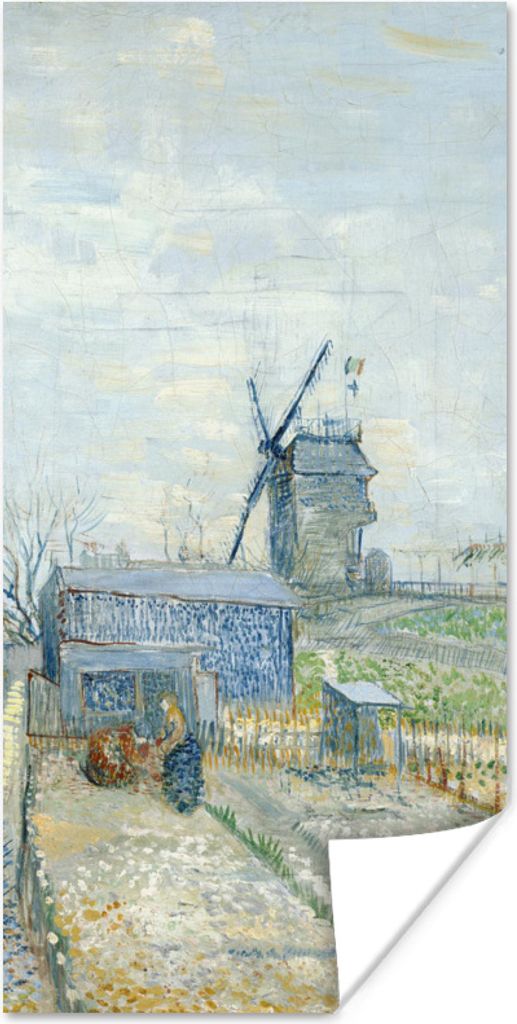 MuchoWow Poster Montmartre: Mühlen und Gärten - Vincent van Gogh 75x150 cm - Dekoration für die Wände